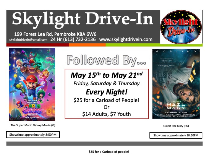 Skylight Drive-In! The Super Mario Galaxy Movie WITH Project Hail Mary