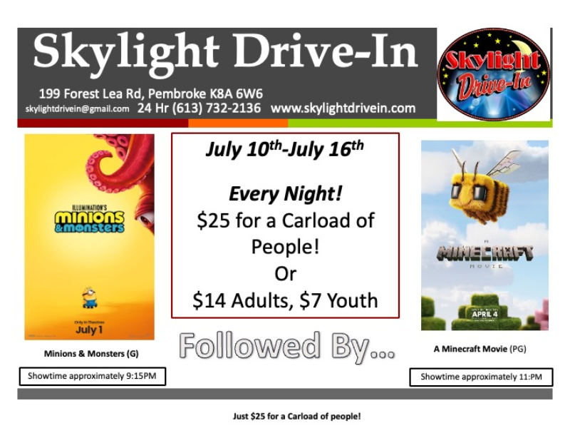 Skylight Drive-In! Minions And Monsters WITH A Minecraft Movie